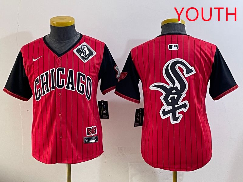 Youth Chicago White Sox Blank Red Stripe Joint Name Nike 2025 MLB Jersey style 27